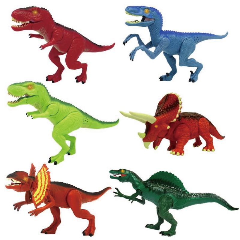 適用年齡：3歲以上您可以使用四種電子恐龍將侏羅紀時期的恐龍帶回自己的臥室。電池：隨附3個鈕扣電池，僅供嘗試使用。按下它的手臂，聽到它咆哮並照亮眼睛※此為單一型號，有多種款式，若要指定款式，請於訂單內備