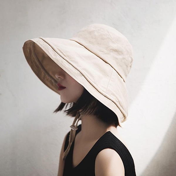 大帽檐日系遮臉夏天大檐漁夫帽子女夏季韓版百搭遮陽潮時尚防曬帽