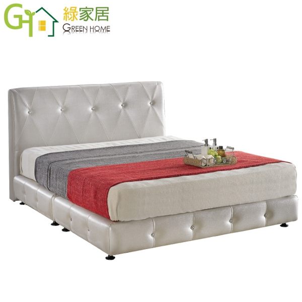 【綠家居】杜克 時尚5尺皮革雙人床台組合(不含床墊+10cm高腳座)