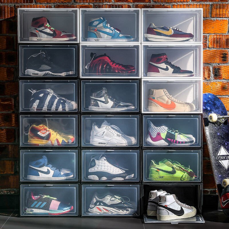 球鞋收納透明鞋盒防氧化收納盒抽屜式鞋柜防塵簡易家用裝鞋神器