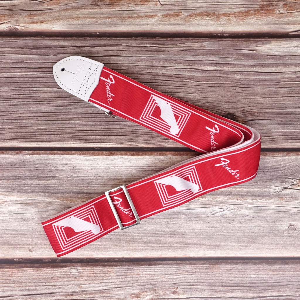 Fender Monogrammed 經典背帶 櫻桃紅色【立昇樂器】