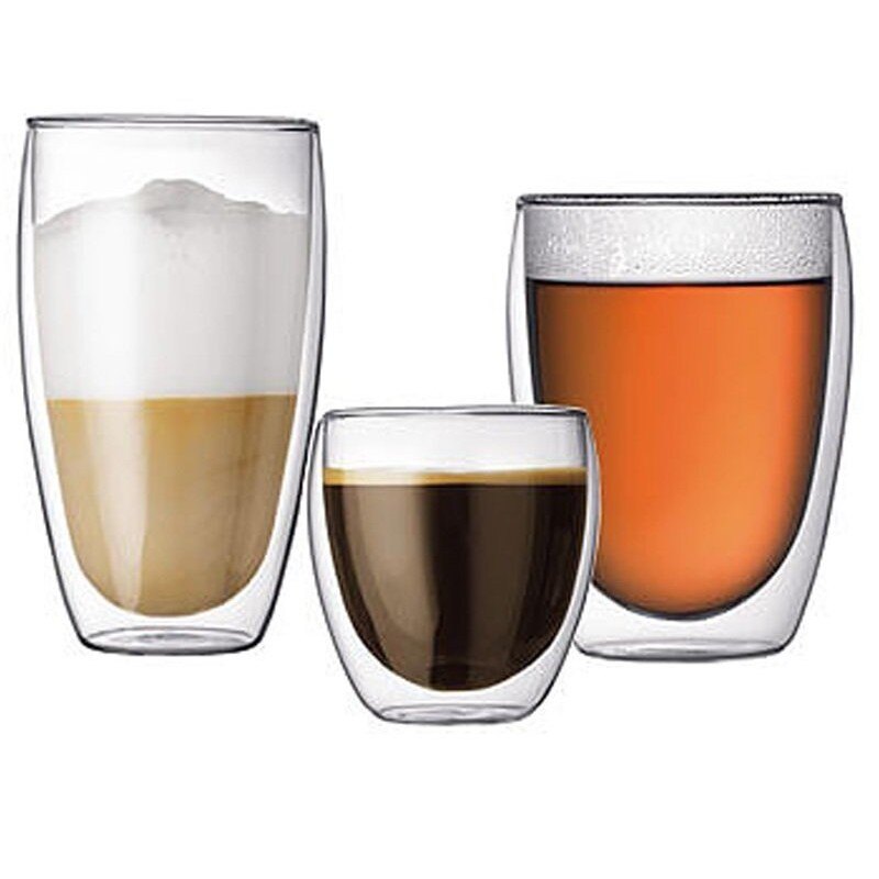 耐熱雙層玻璃杯300ml 耐熱玻璃可樂杯 雀巢杯 媲美星巴克濃縮咖啡杯 Tiamo bodum蛋形杯