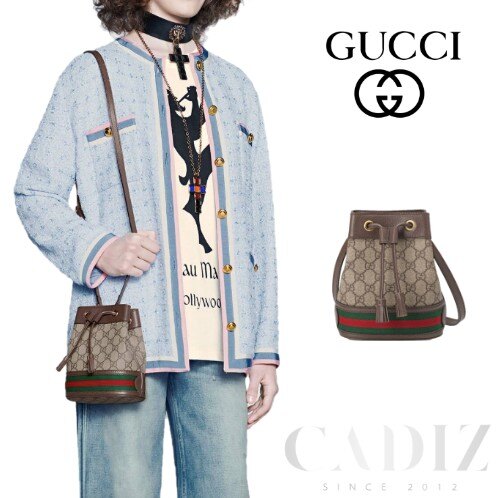 【刷卡滿5000享11%點數回饋】｜預購 義大利正品 GUCCI borsa a secchiello Ophidia in GG 迷你經典印花水桶包550620▶ 雙11購物節