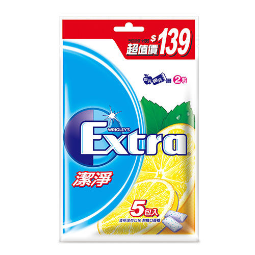 Extra無糖口香糖-清檸薄荷量販包140g【愛買】