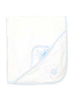 Soft cotton terry towel set features embroidered elephant detail.; Includes: Towel, washcloth; Bande
