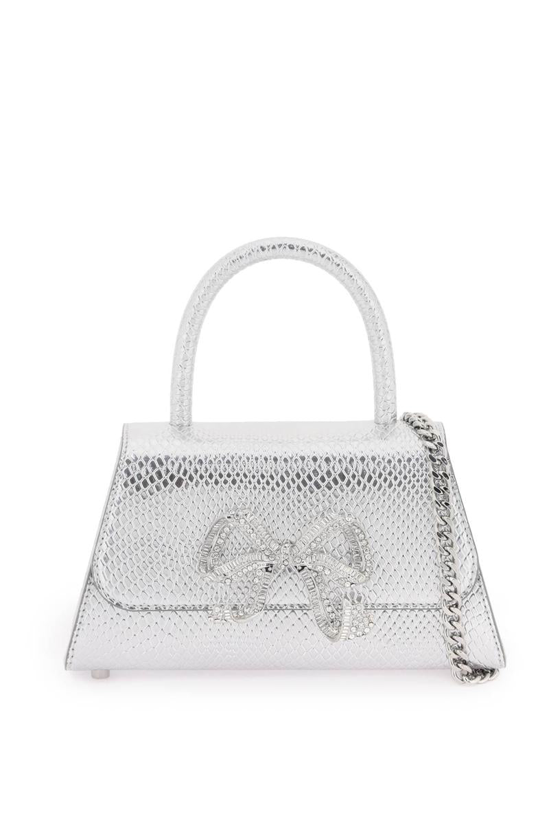 Self portrait python print 'bow mini bag' shoulder bag