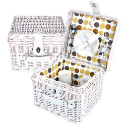 【波帝莊園】普普圓點 手工籐編野餐籃