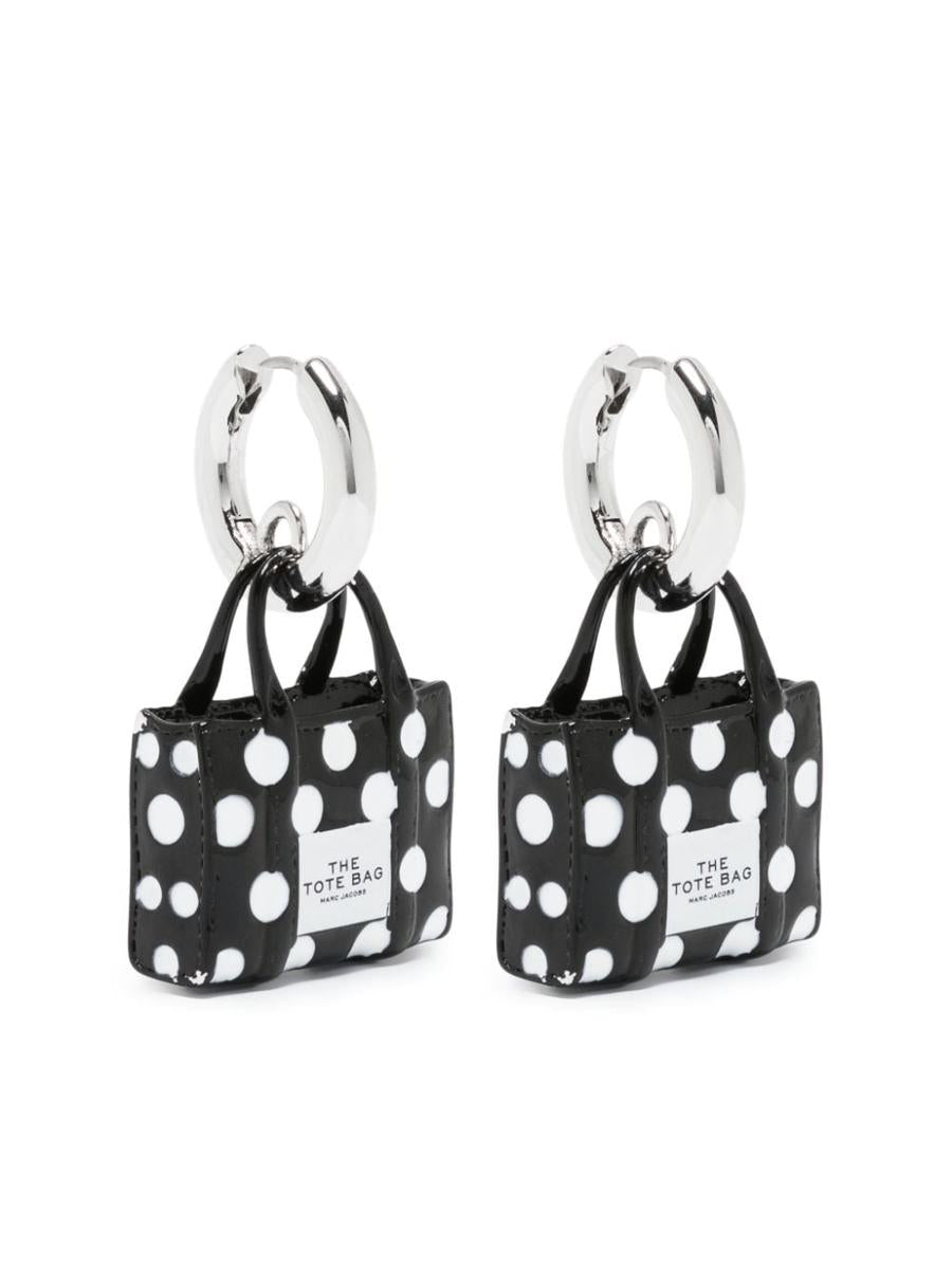 MARC JACOBS logo-print bag-pendant hoop earrings