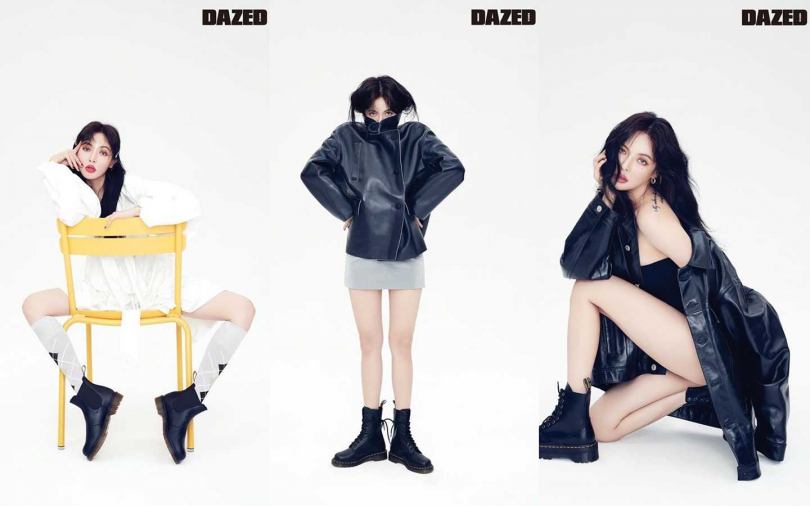 泫雅日前為Dr. Martens拍攝一系列時尚畫報。（圖／翻攝自IG@drmartenskr）