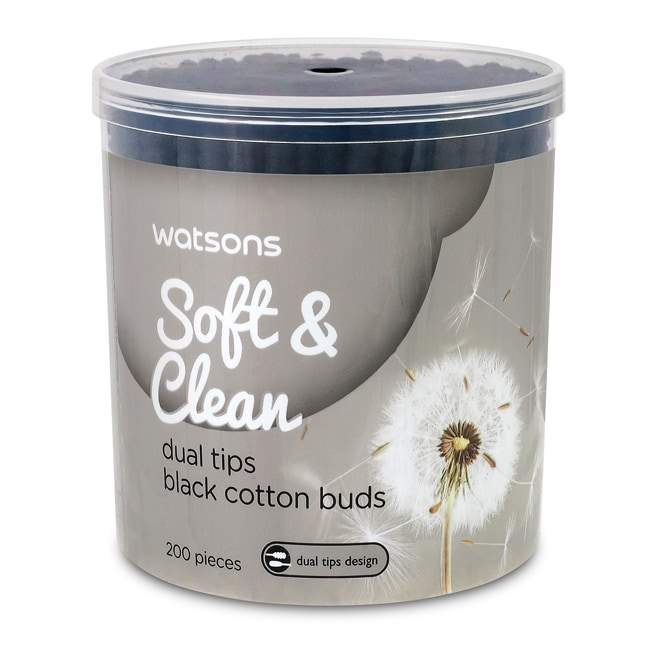 屈臣氏螺旋及圓型雙頭黑棉花棒200支