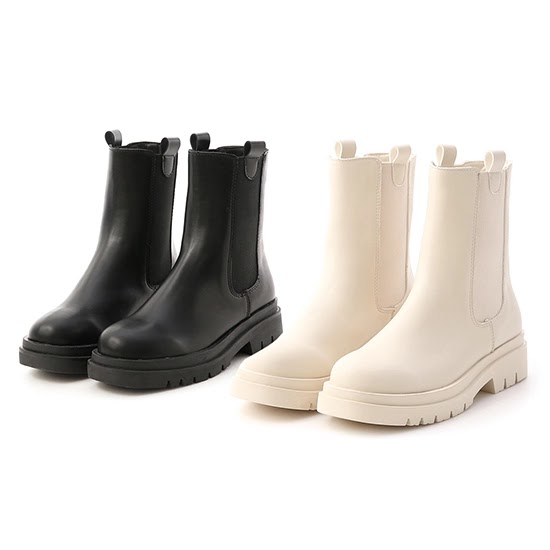 d+af 街潮焦點．軍風厚底切爾西短靴