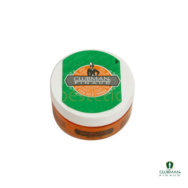 CLUBMAN Firm Hold Pomade強力定型水性髮油採用蕁麻、蓖麻油、維生素b5、洋甘菊、薰衣草、迷迭香、絲蘭調配中光澤度配方滑順梳理造型適合中等至粗硬髮捲髮與濃密髮使用者復古理髮店淡雅古