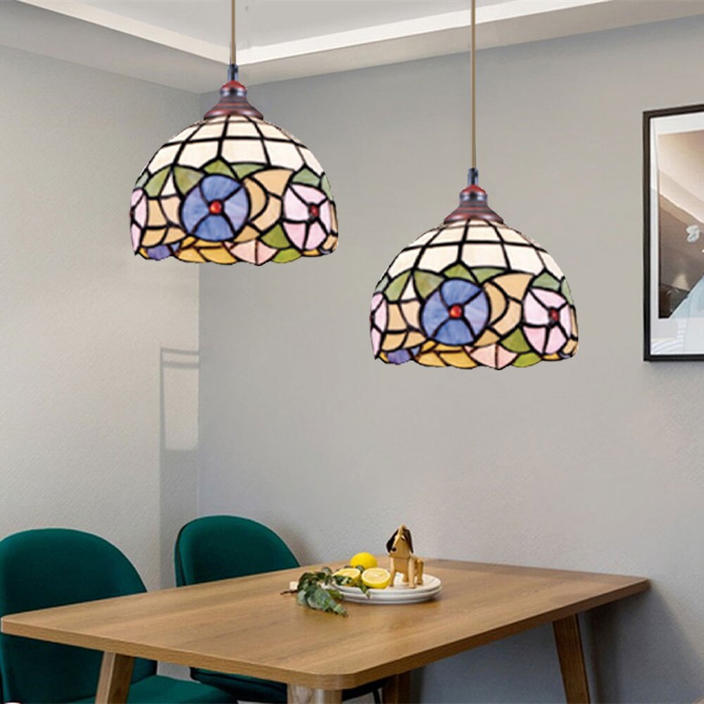 彩繪第凡尼/彩色玻璃 花造型 吊燈 餐廳燈 1燈 適用臥室/餐廳 光源另計 〖永光照明〗SG-60916