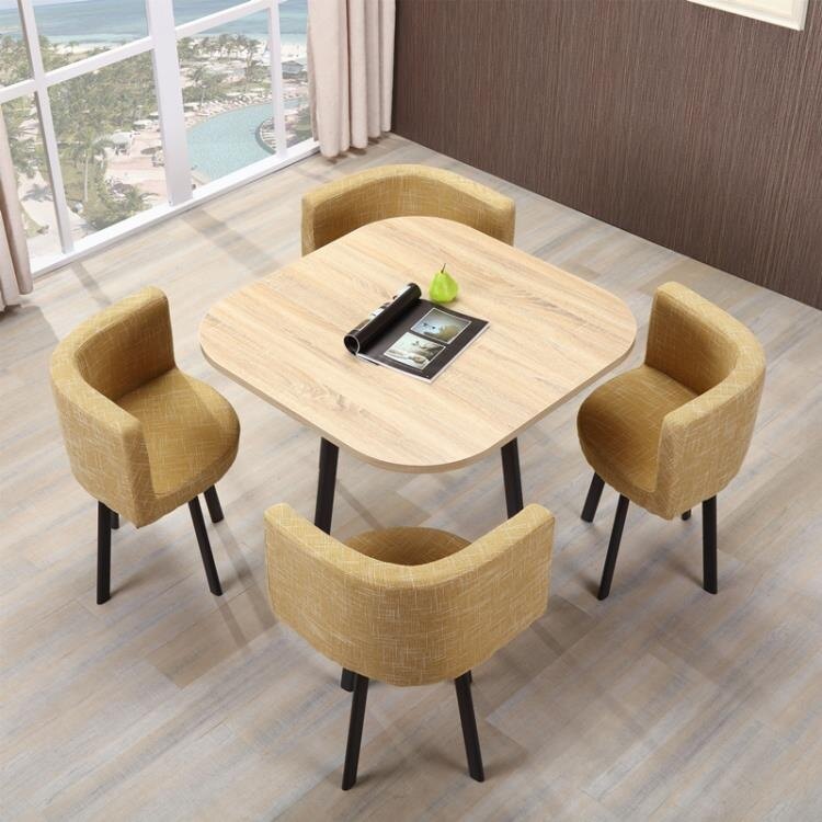 洽談桌椅 售樓部洽談桌椅組合現代簡約接待會客談判桌椅咖啡廳奶茶店圓桌椅