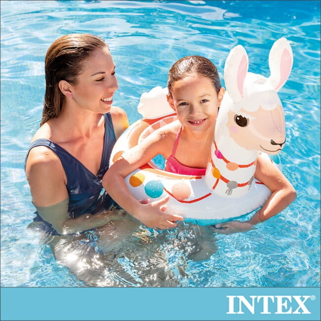 INTEX 造型游泳圈-適用3-6歲(58221)羊駝 尺寸86X58CM 適用3-6歲 承重15KG