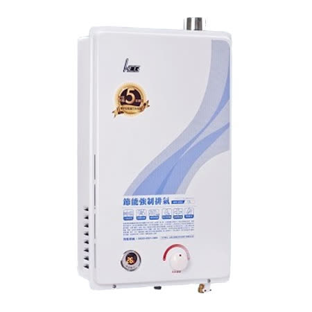 ●12公升/ min出水量，適合一般住宅或大廈●100%純銅無鉛高效能環保水箱，熱效率穩定，經久耐用●水量傳感器，偵測水流進入與水量大小，控制開啟瓦斯●彩晶顯示熱水溫度及故障自動顯示功能●防逆風、防熄