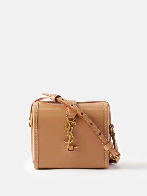 Saint Laurent - Mini Leather Box Cross-body Bag - Womens - Tan