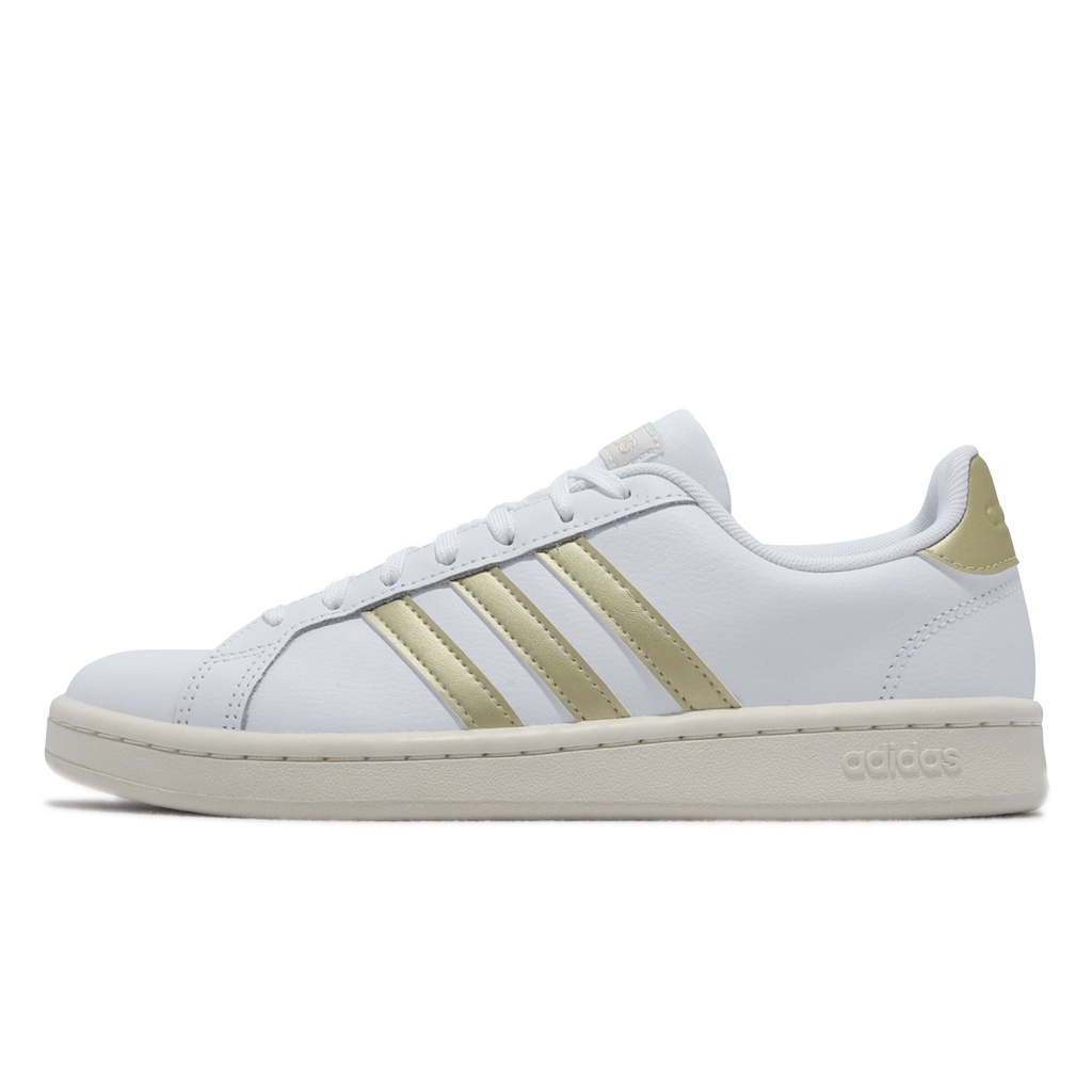 adidas 休閒鞋 Grand Court 白 金 小白鞋 復古奶油底 愛迪達 Neo 女鞋 【ACS】 GY6012