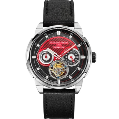 原廠公司貨 無限系列 陀飛輪工藝，48小時動力儲力 後底蓋則完美呈現陀飛輪機芯工藝 料號：GFCP001