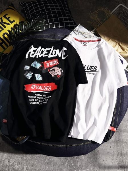 短袖T恤潮牌惡搞手槍青年短袖超火嘻哈個性t恤男情侶原宿潮流體恤 【免運】