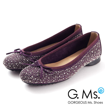 MIT全手工‧修飾美型芭蕾舞鞋!細緻手工燙鑽‧精緻全手工!裡外全真皮‧微調楦頭適合寬楦腳型!鞋版偏大，請拿平常小一號!