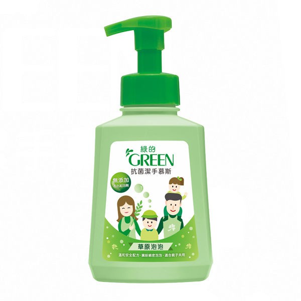 [超值特價] 綠的GREEN 抗菌潔手慕斯-草原泡泡 500ml/瓶 維康 (洗手露 洗手乳 沐浴乳 沐浴霜) 至715