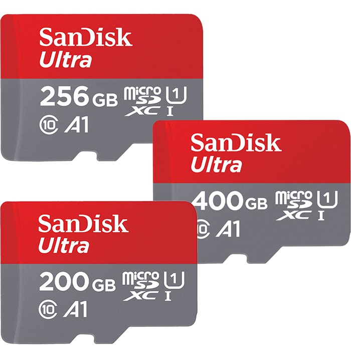 ⚠⚠下標前建議先聊聊詢問是否為現貨商品，在下標唷⚠⚠容量: 400 / 256 / 200 GB讀取速度: 最高可達 100MB/s影片速度: C10, U1, A1外觀尺寸: microSDXC△關