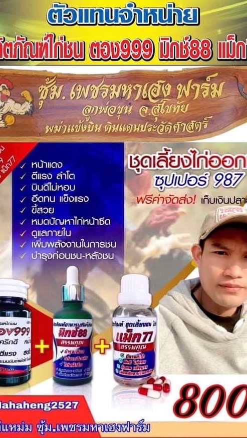 ชุดเลี้ยงชนตอง999มิกช์88แม็ก77บำรุงไก่หน้าซีดพ่อพันธ