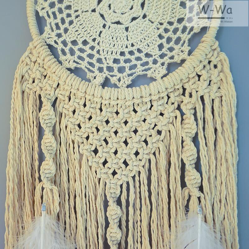 北歐波西米亞捕夢網掛毯臥室客廳掛飾擺件棉麻編織材料包diy手工 艾琴海小屋