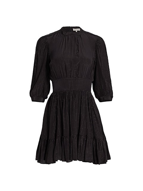 The shiny vintage mini dress comes in a shiny and soft, yet structured fabric made in 100% sustainab