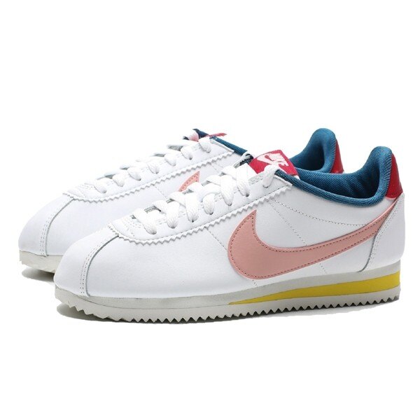 IMPACT Nike Classic Cortez Leather 阿甘 白 粉 紅 藍 慢跑鞋 807471-114