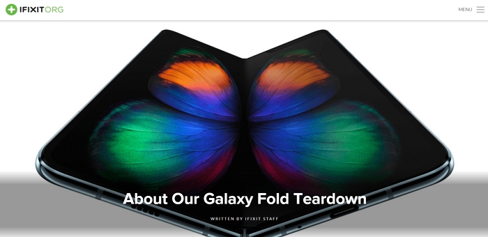 拆解網站 iFixit 表示因為三星施壓，他們從官網撤下了三星Galaxy Fold 拆解報告