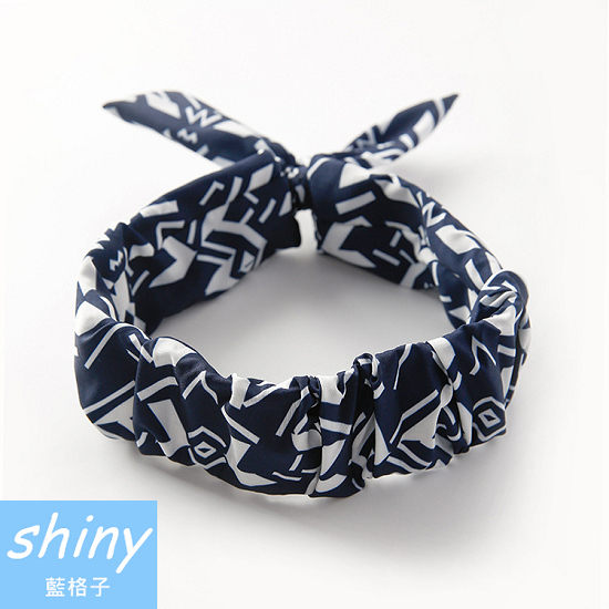 【DJZ4106】shiny藍格子-簡約髮帶格子髮箍