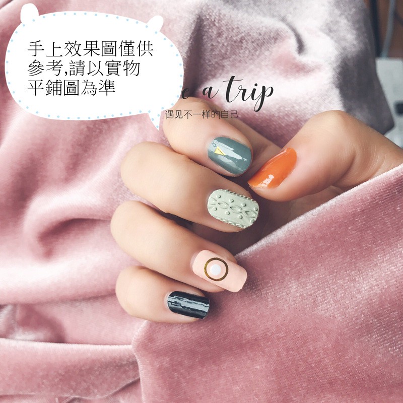 【現貨】 FH-003 高質量美甲青灰毛衣雕花20貼甲油膜防水貼紙