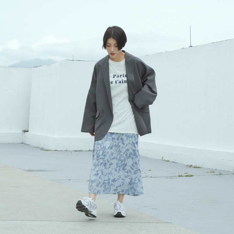 水彩感造型渲染長裙 S/M