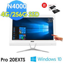 ◎N4000｜4GB|◎Intel SoC ｜256G SSD|◎UMA ｜WIN10商品名稱:msi微星PRO20EXTS8GL-059TW20吋觸控液晶電腦(N4000/4G/256GSSD/WI