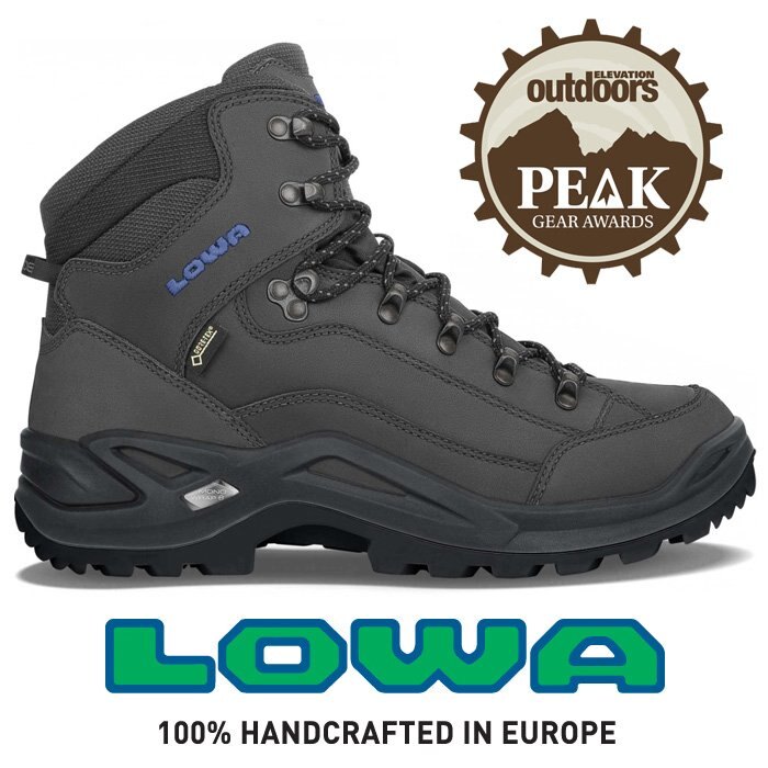 【LOWA 德國】Renegade GTX 標準版高筒防水登山鞋 男款 深灰/藍 (LW310945-9780)