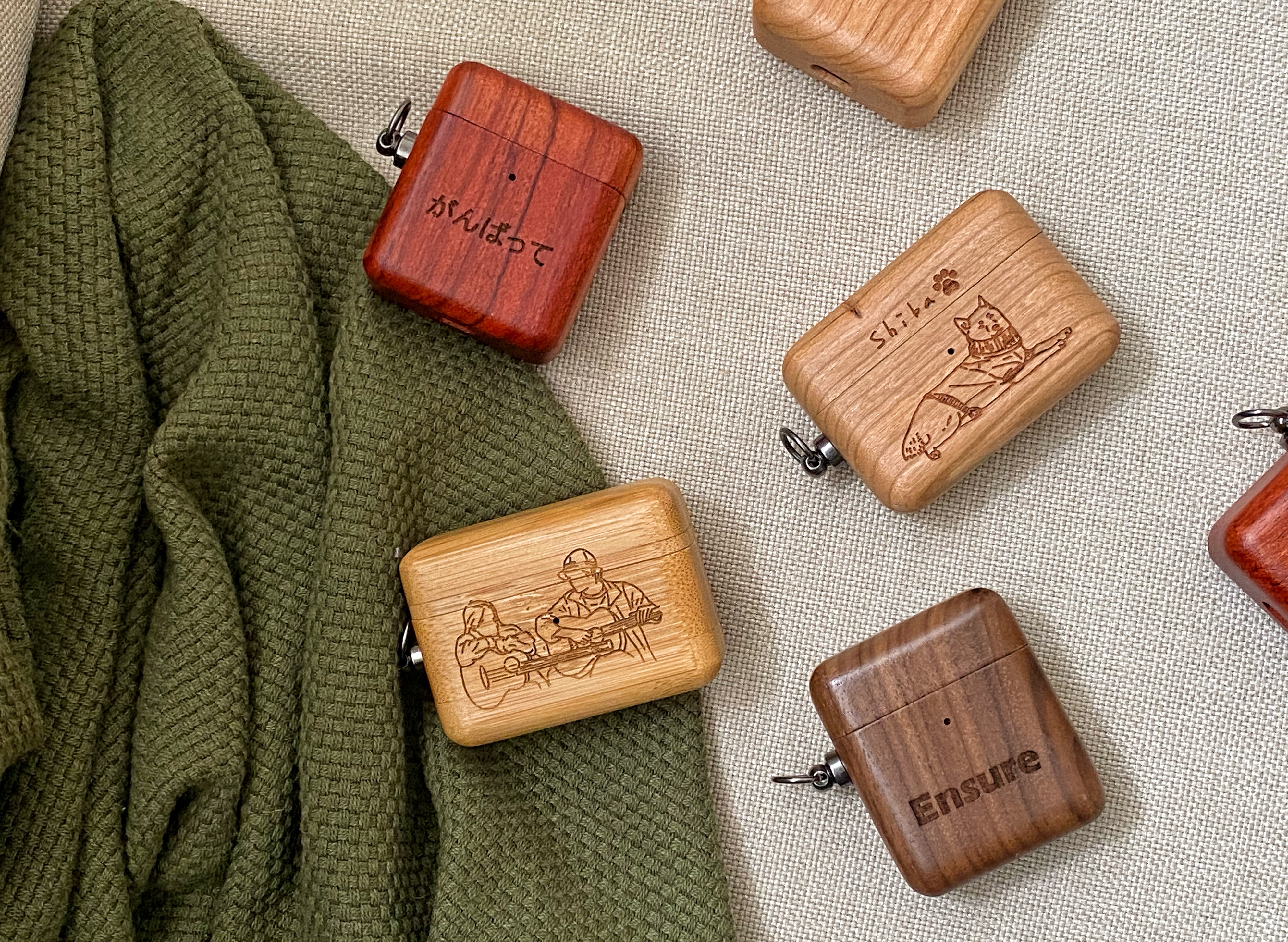 【客製化】此木の悠-原木AirPods殼 原木材質 含似顏繪/文字設計