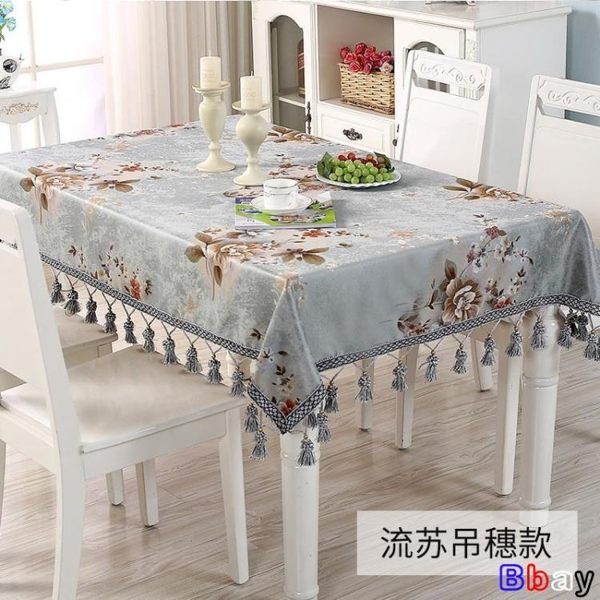 【Bbay】防油桌布 高檔 茶幾布 長方形 桌布 圓形圓桌布 餐桌布 布藝 臺布