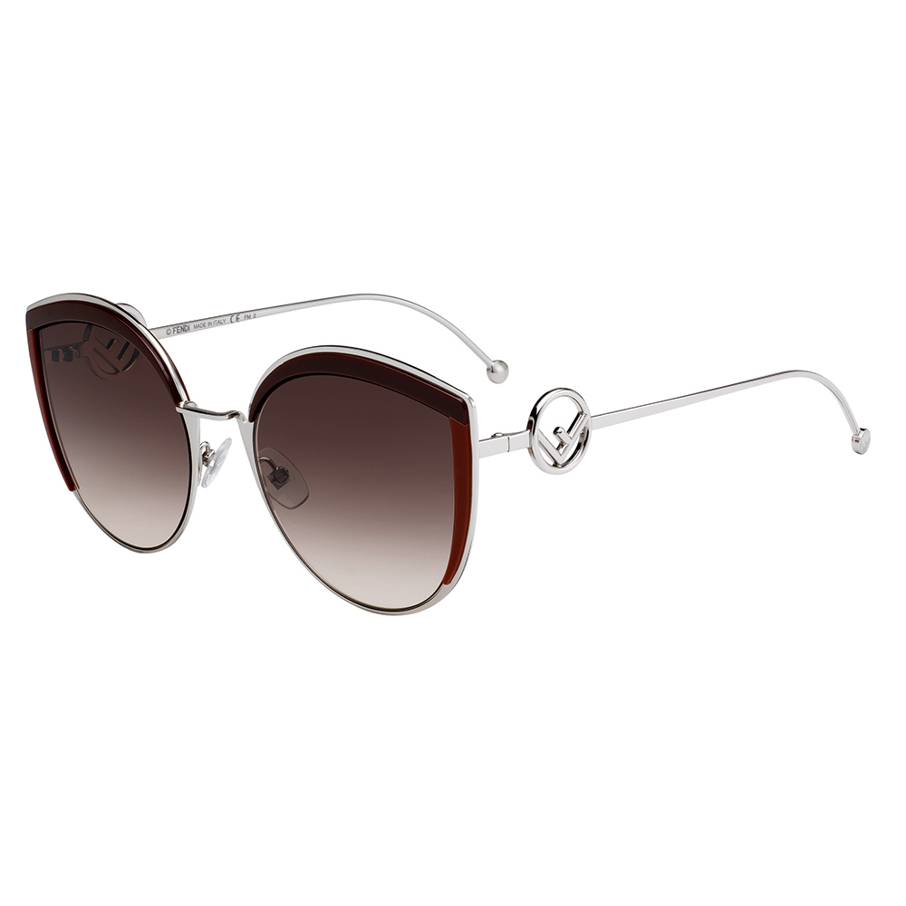 【限時特賣】FENDI- FF LHF 太陽眼鏡-酒紅色鏡片