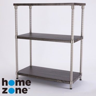 Home Zone 三層木紋層架 寬型 36x76x92cm