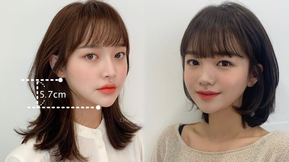 額頭突出、高額頭：一字瀏海、空氣瀏海