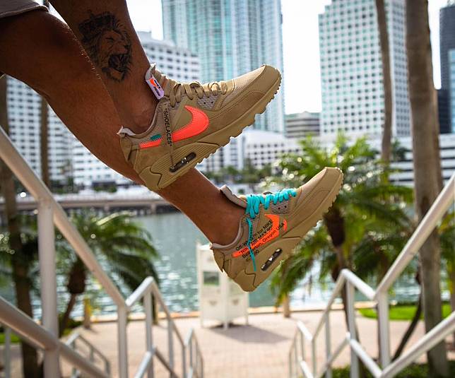 off white x nike air max 90 black & desert ore