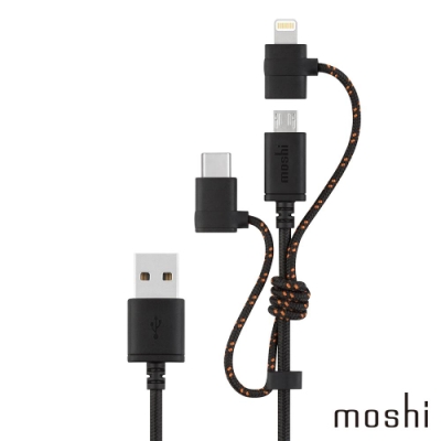 線長：1MLightning頭MFi認證USB-C 接頭Mico USB 接頭使用高機能耐磨損尼龍編織製成