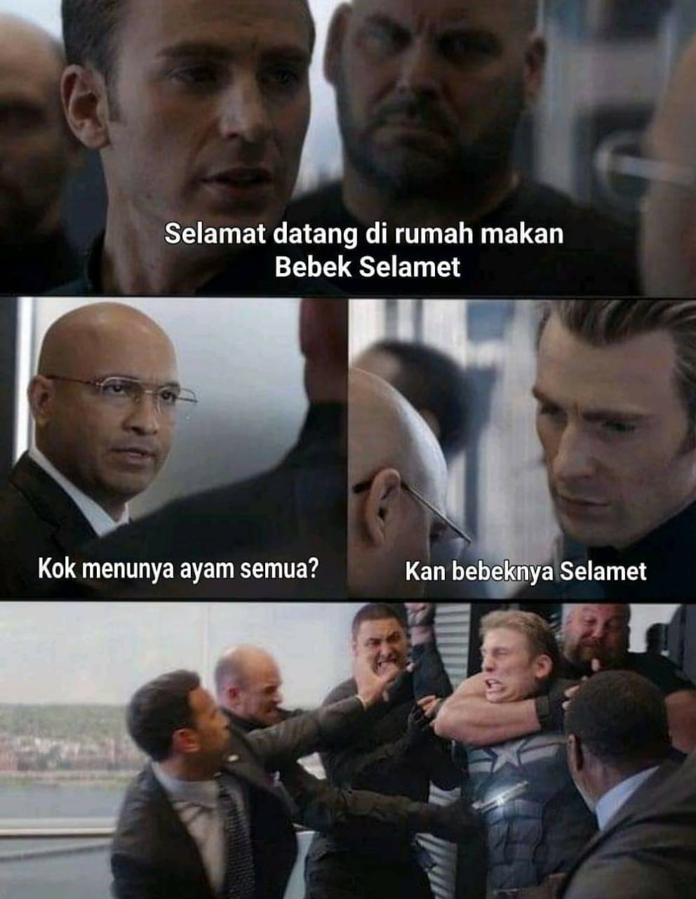 10 Postingan Viral Pekan Ini Meme Bebek Selamet Kapten Amerika