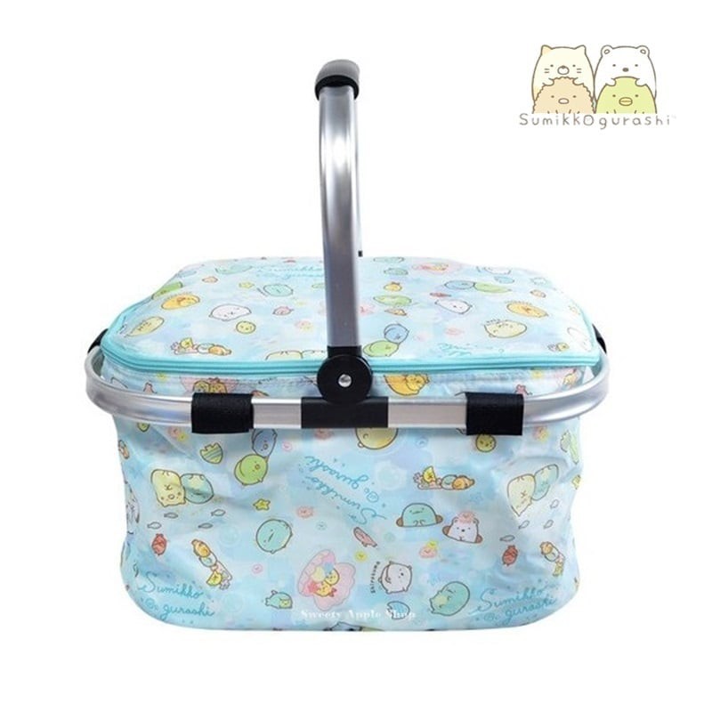 SAN-X【 TW SAS 日本限定 】角落生物 家族海洋版 野餐籃 / 收納籃 / 購物籃