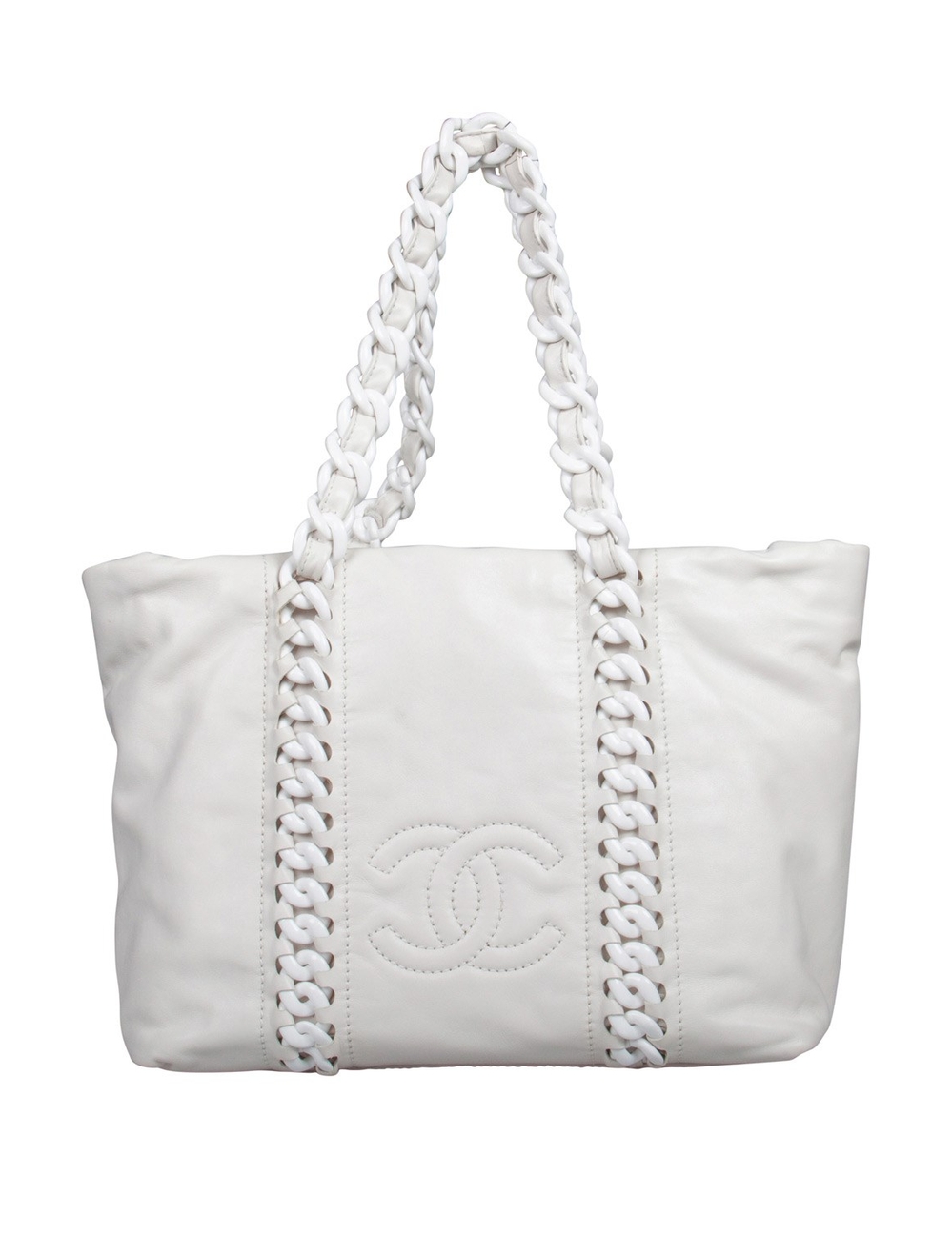 The Rhodoid tote combines classic Chanel with edgy detailing, creating a unique, modern day bag. Its