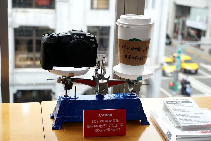 比一杯咖啡還輕！Canon EOS RP 全幅無反相機在台開賣，售價 42,900 元起。