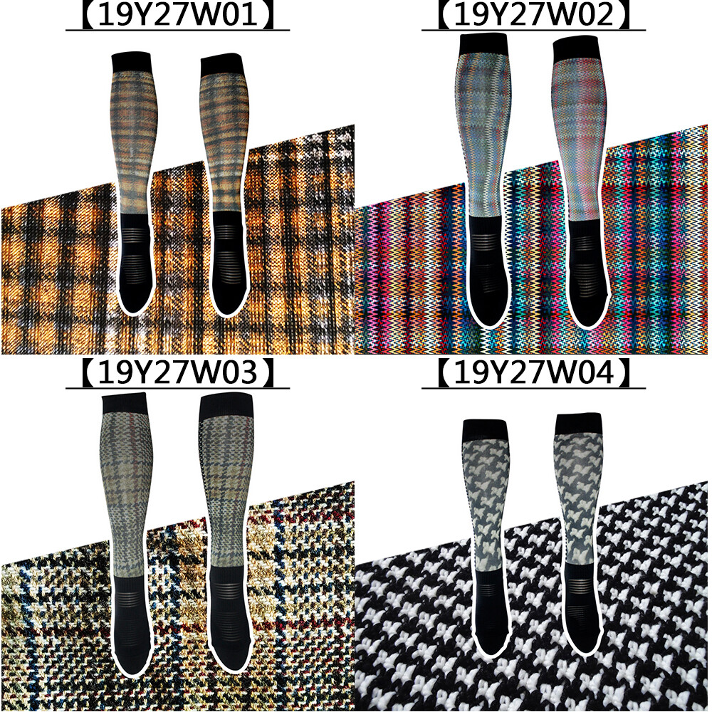 MAGIC美肌刻 小香風 格紋 循環壓力厚款健康半統襪 四入組 JG-023【19Y27W】