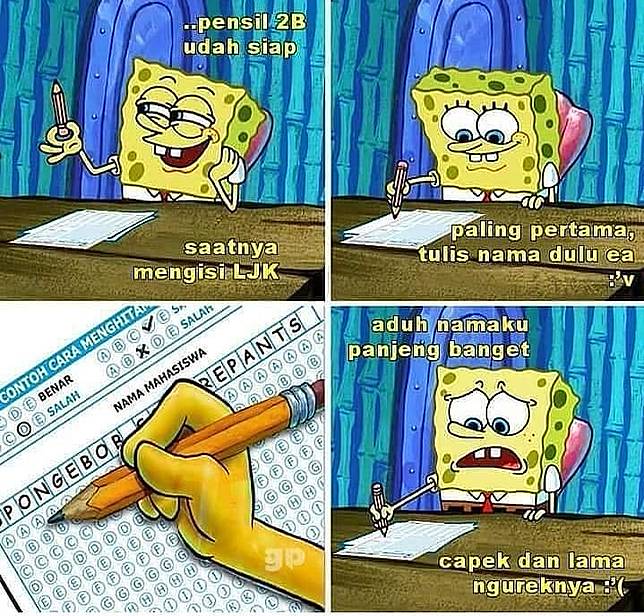 10 Meme Lucu Spongebob Saat Belajar Ini Bikin Ketawa Geli